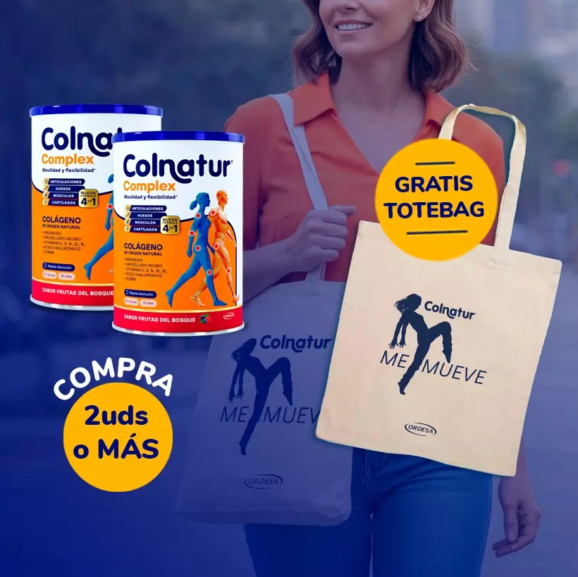 Por la compra de 2 o más productos Colnatur, llévate la bolsa de tela de la marca